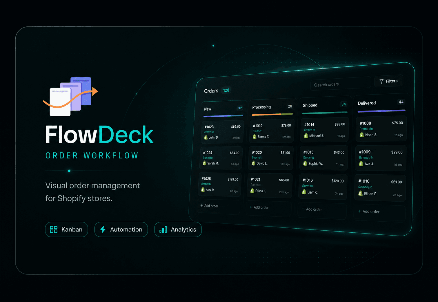 FlowDeck — app screenshot / mockup